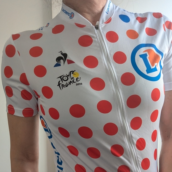 Le Coq Sportif White and Men's Medium Polka Dot Jersey Tour de France - Picture 3 of 9